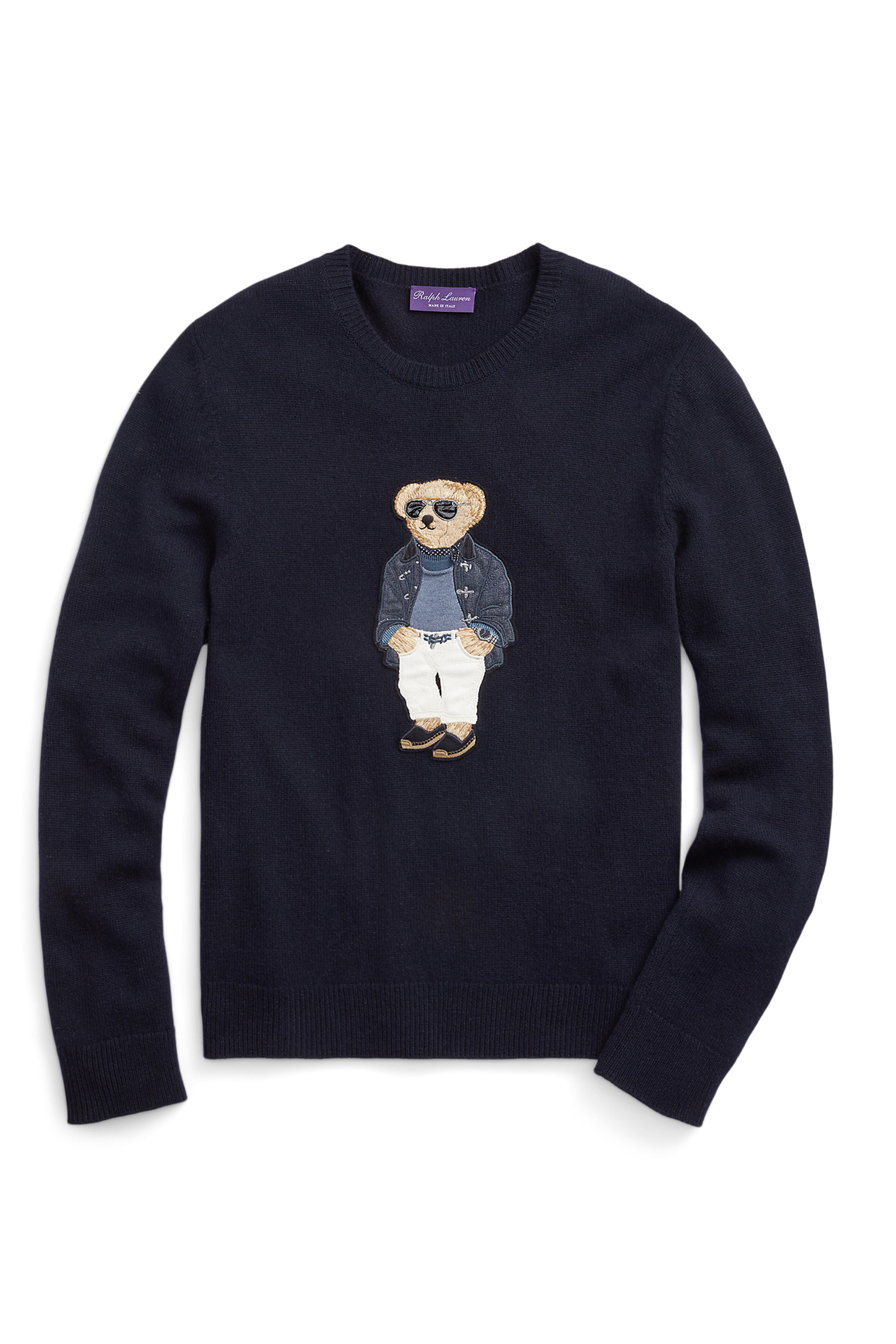 Ralph Lauren Purple Label - Navy Blue Polo Bear Appliqué Fleece