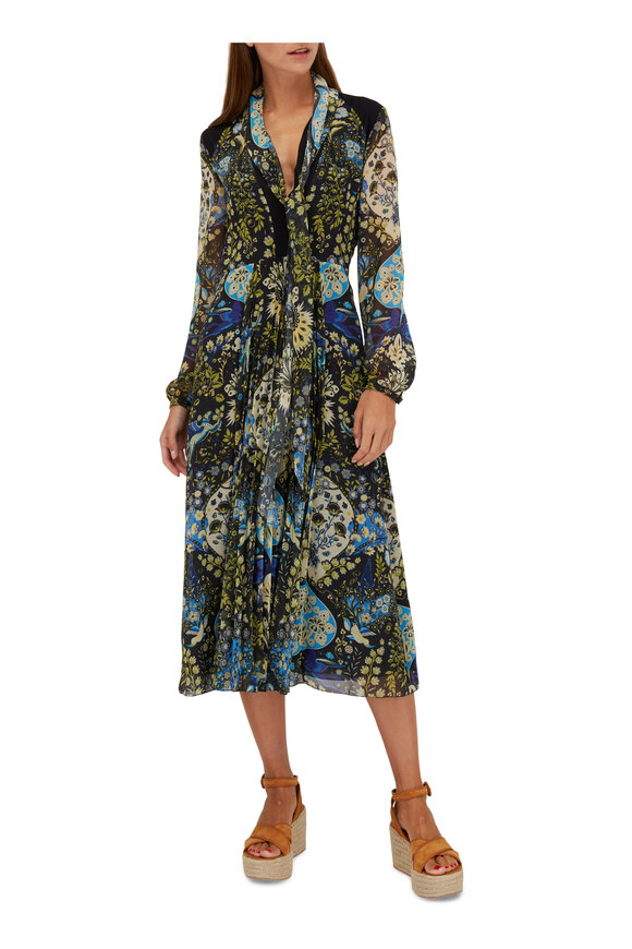 Etro - Dark Gray Mythological Print Midi Dress 