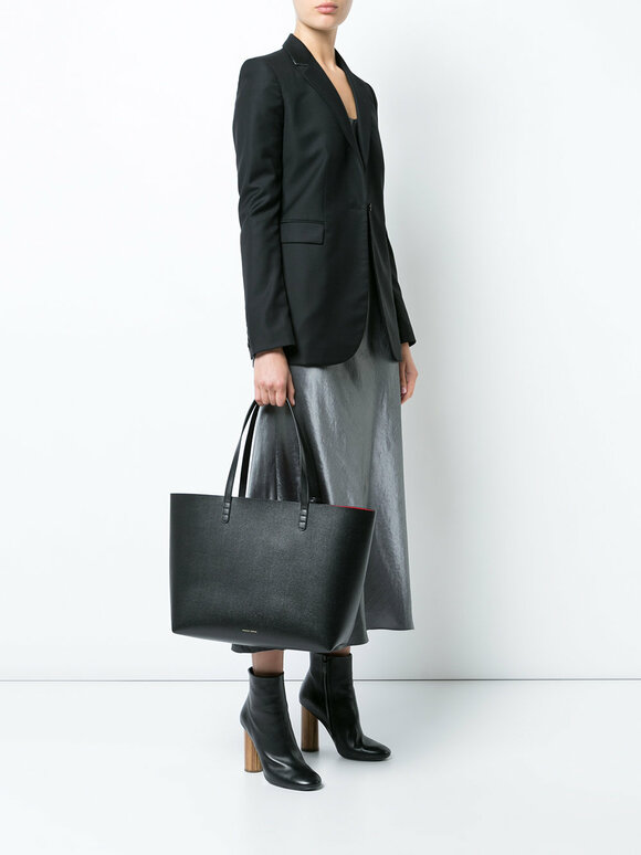 Mansur Gavriel Black Saffiano Large Tote - view 7