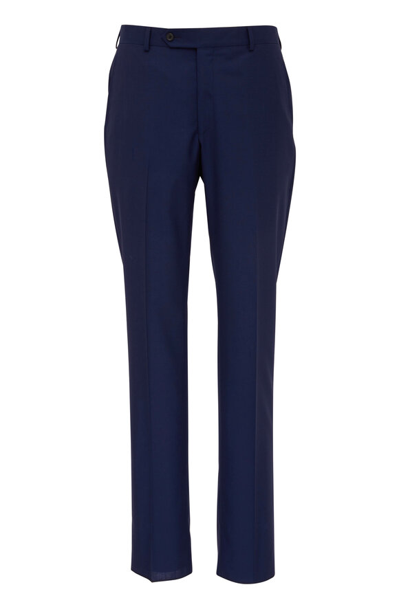 Samuelsohn - Solid Navy Blue Wool Suit | Mitchell Stores