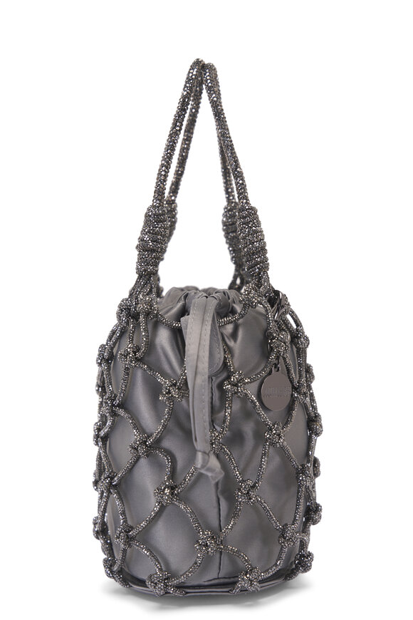 Judith Leiber Couture Hematite Crystal Net Pouch - view 3