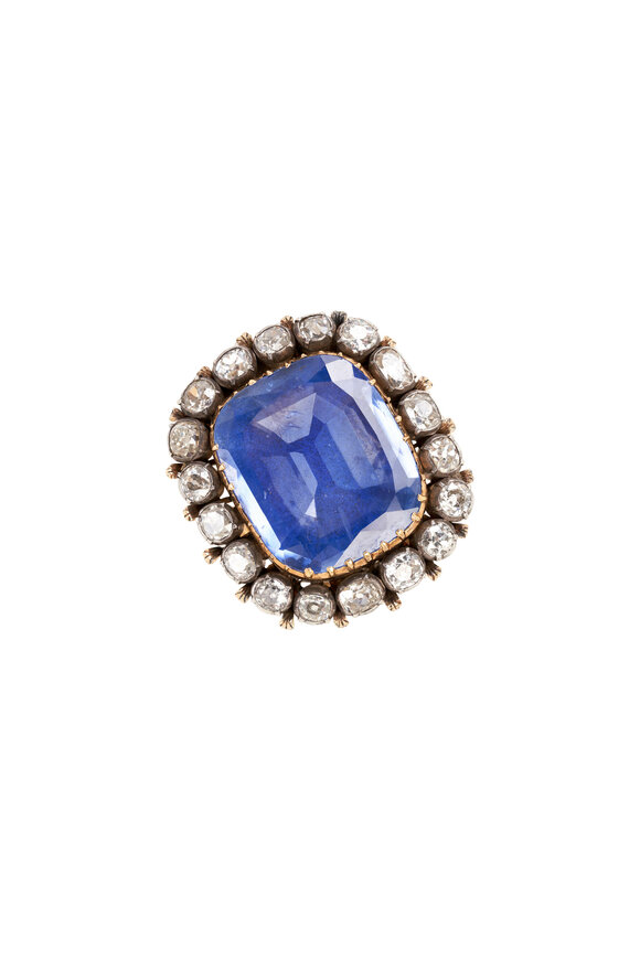 Estate Jewelry Victorian Blue Sapphire & Diamond Cocktail Ring