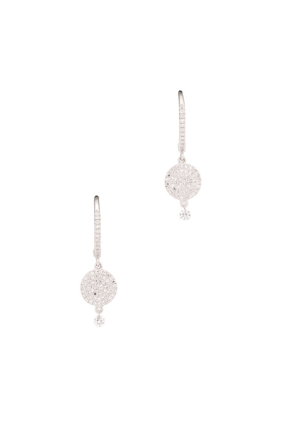 Kai Linz 14k White Gold Diamond Disc Earring