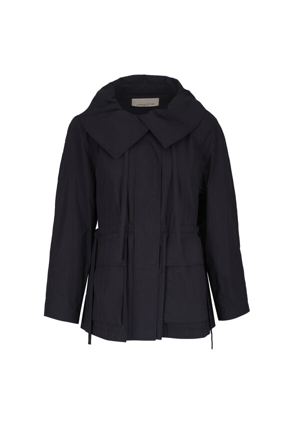 Lafayette 148 New York Travel Black Cotton Oversized Jacket