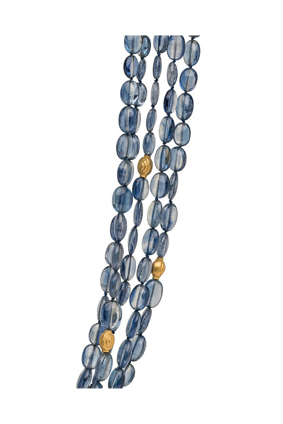Ellen Hoffman Yellow Gold Kyanite Bead Five Strand Necklace - view 2