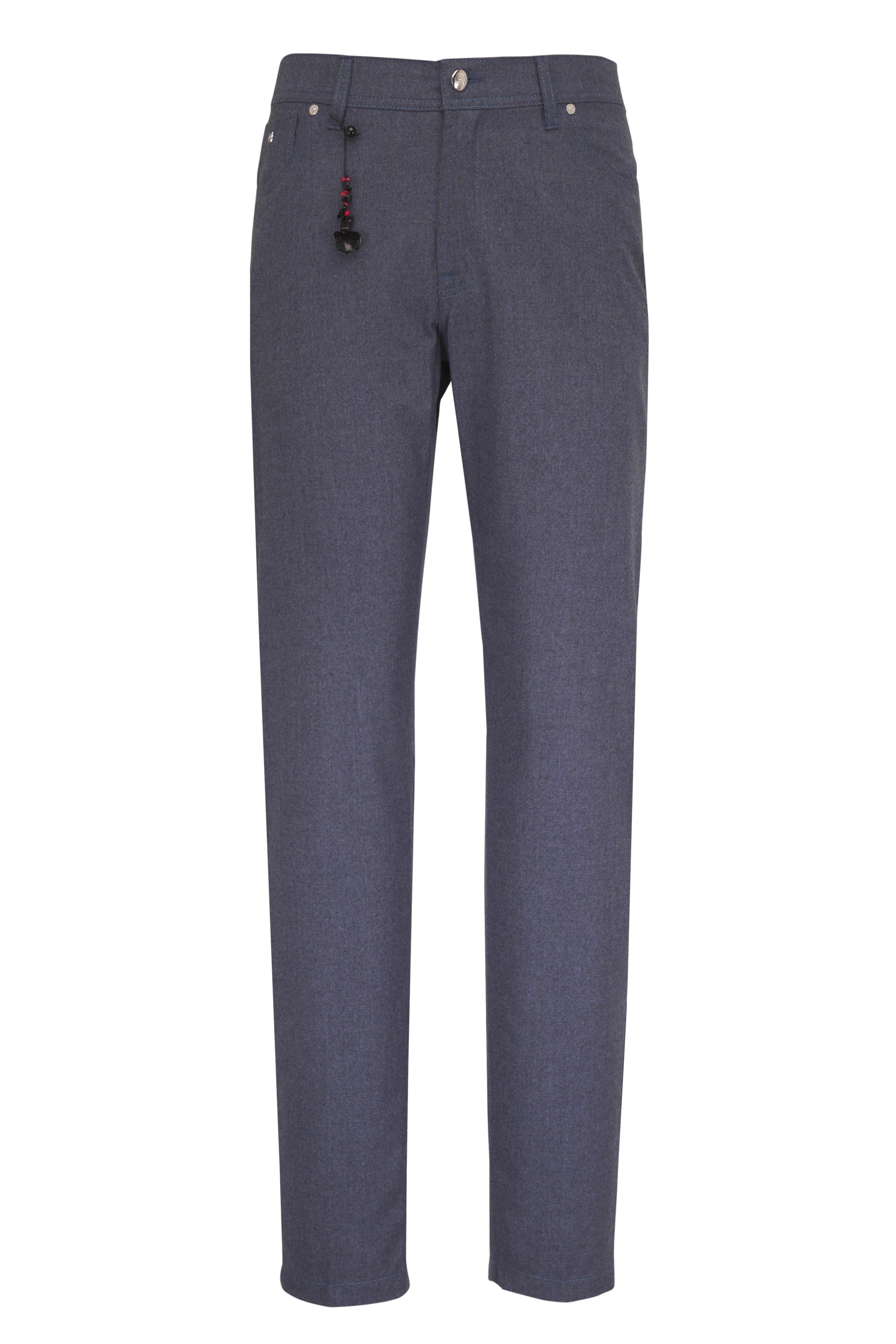 Marco Pescarolo - Nerano Denim Blue Flannel Five Pocket Pant - view 1