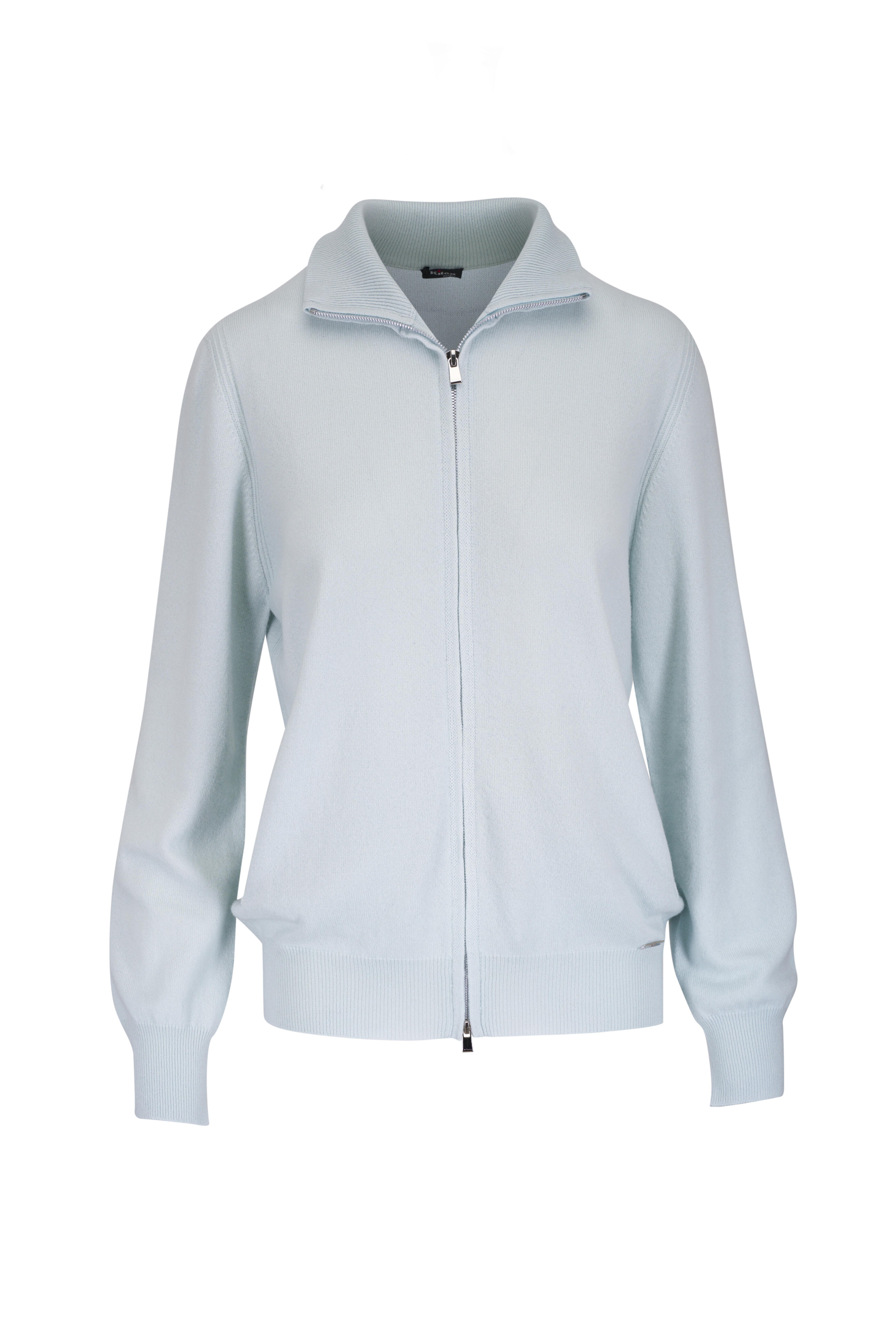 Kiton - Light Green Cashmere Full Zip Sweater