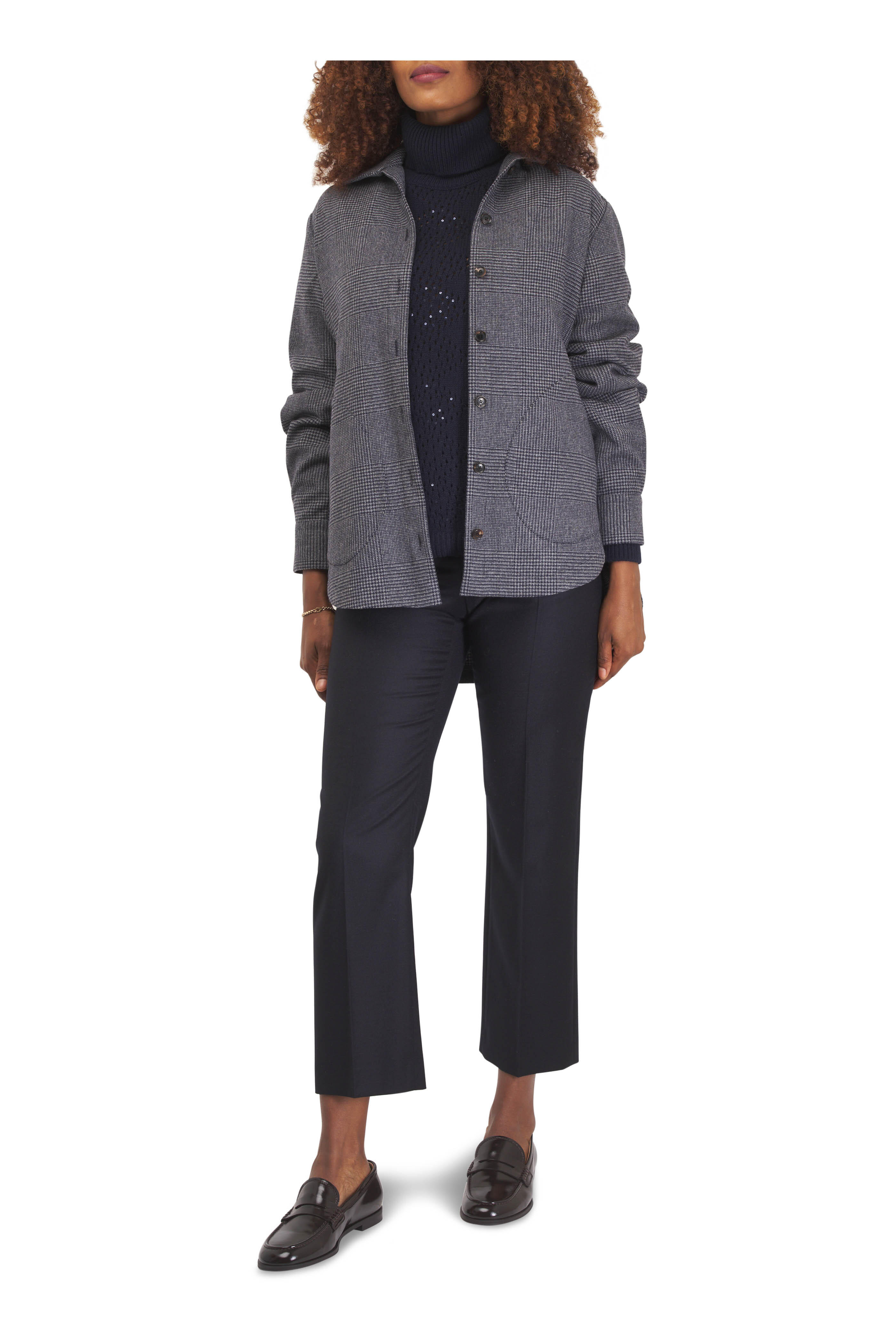 Kiton - Navy Plaid Wool & Cashmere Overshirt