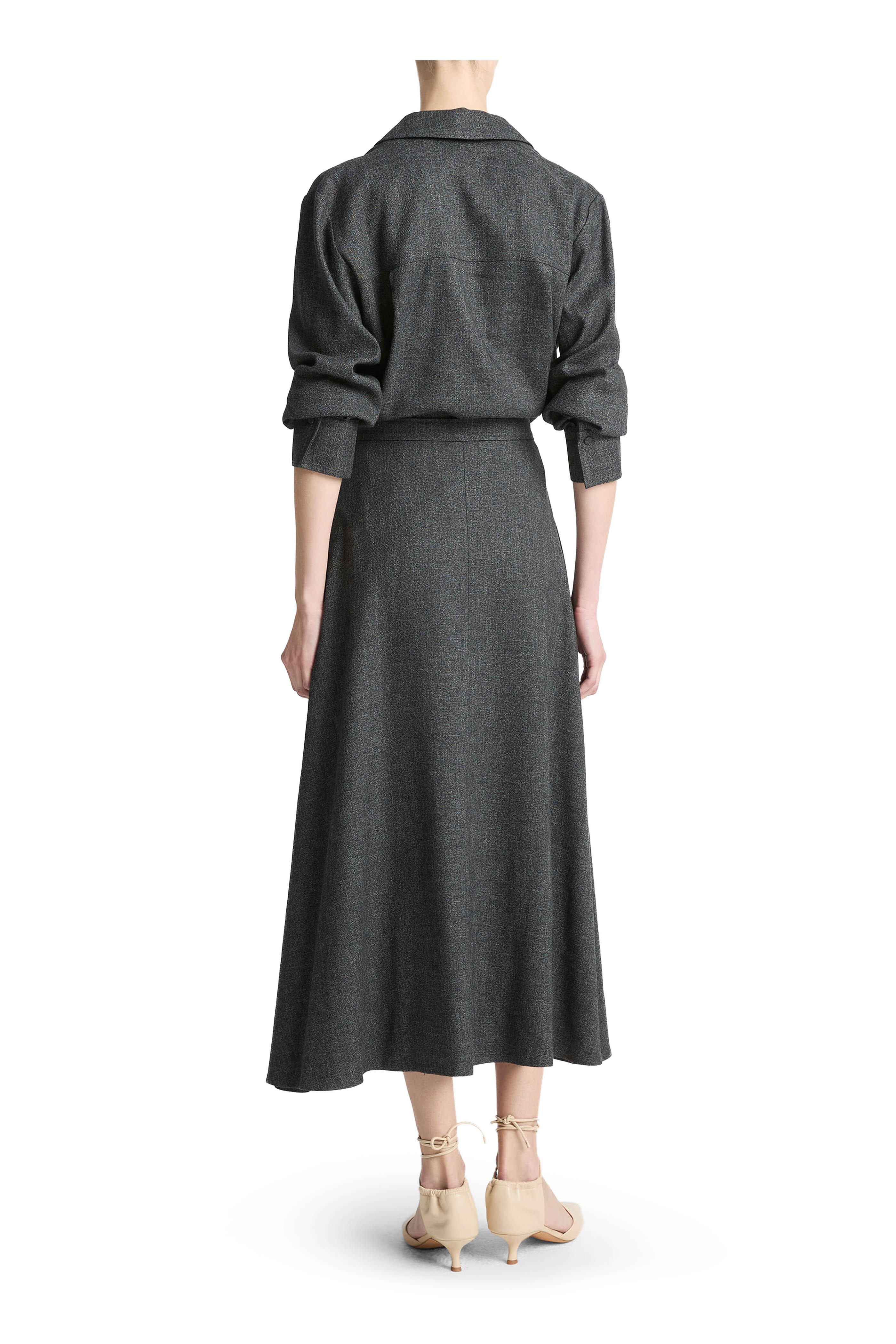 Vince - Medium Heather Gray Italian Jaspe Full Skirt