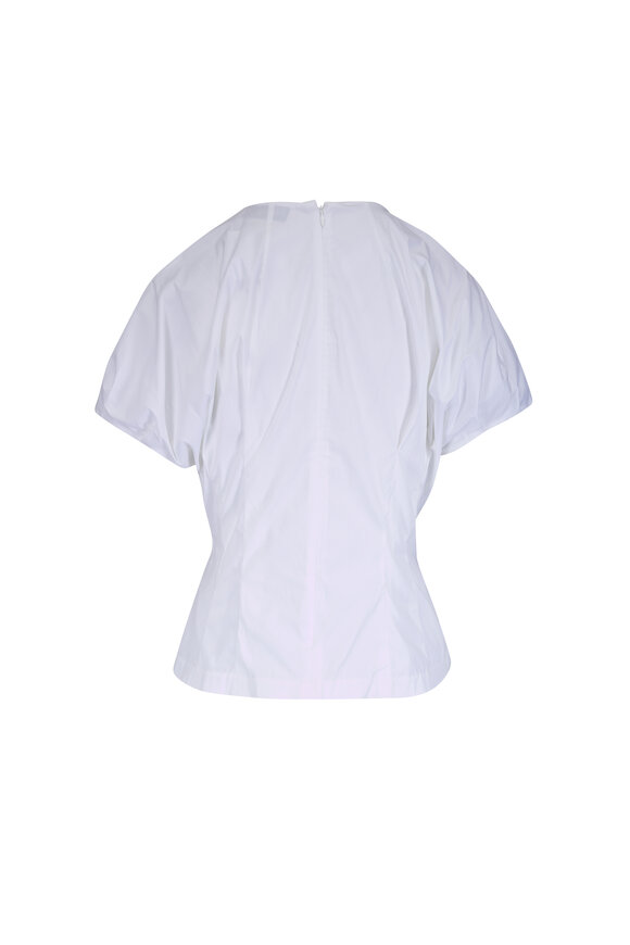 Lela Rose White Poplin Bubble Sleeve Top - view 3