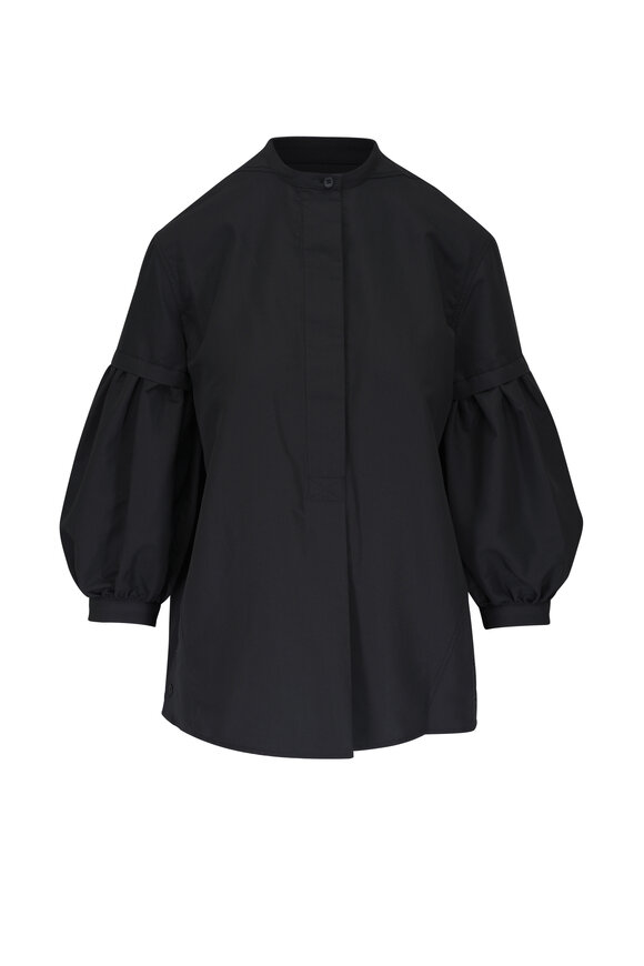 3.1 Phillip Lim Three Quarter Poet Sleeve Black Pullover Blouse