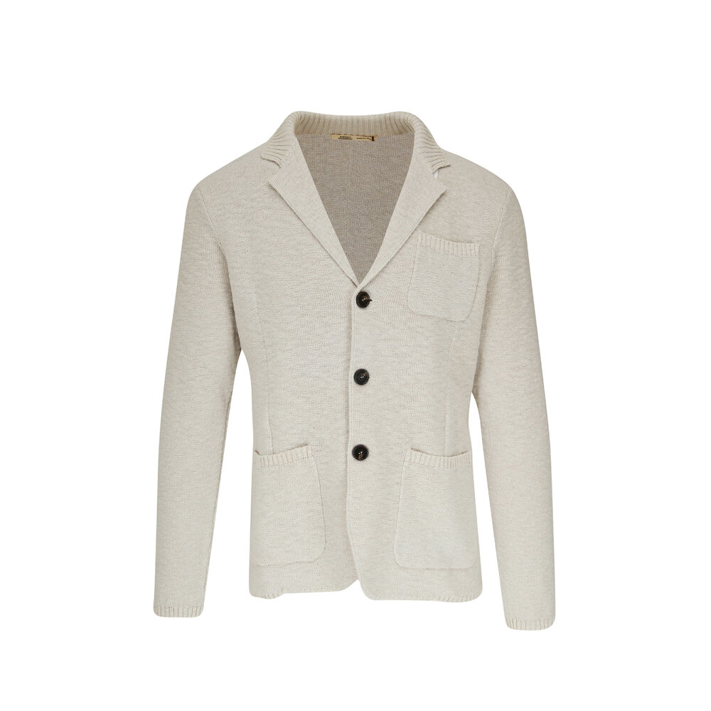 Maurizio Baldassari - Ivory Boucle Mélange Sweater Jacket