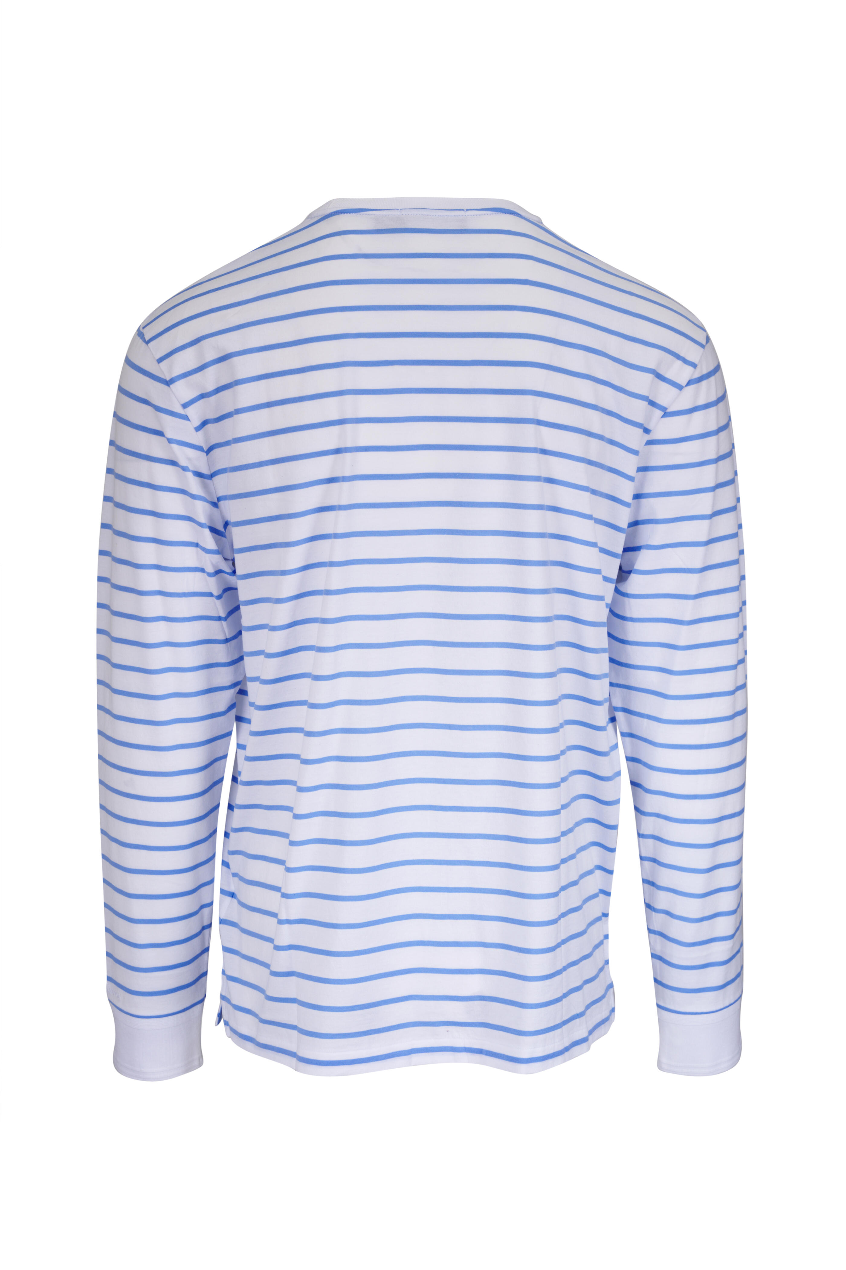 Ralph Lauren Purple Label - Light Blue & White Stripe Long Sleeve T-Shirt