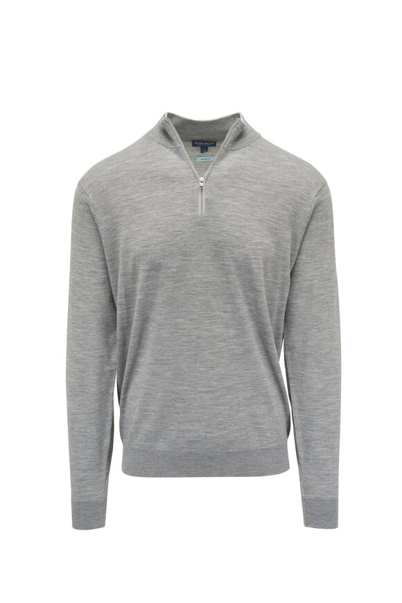 Peter Millar Excursionist Flex Gale Gray Quarter Zip Pullover