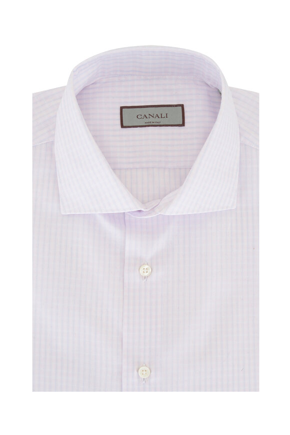 Canali Light Pink & Blue Check Sport Shirt