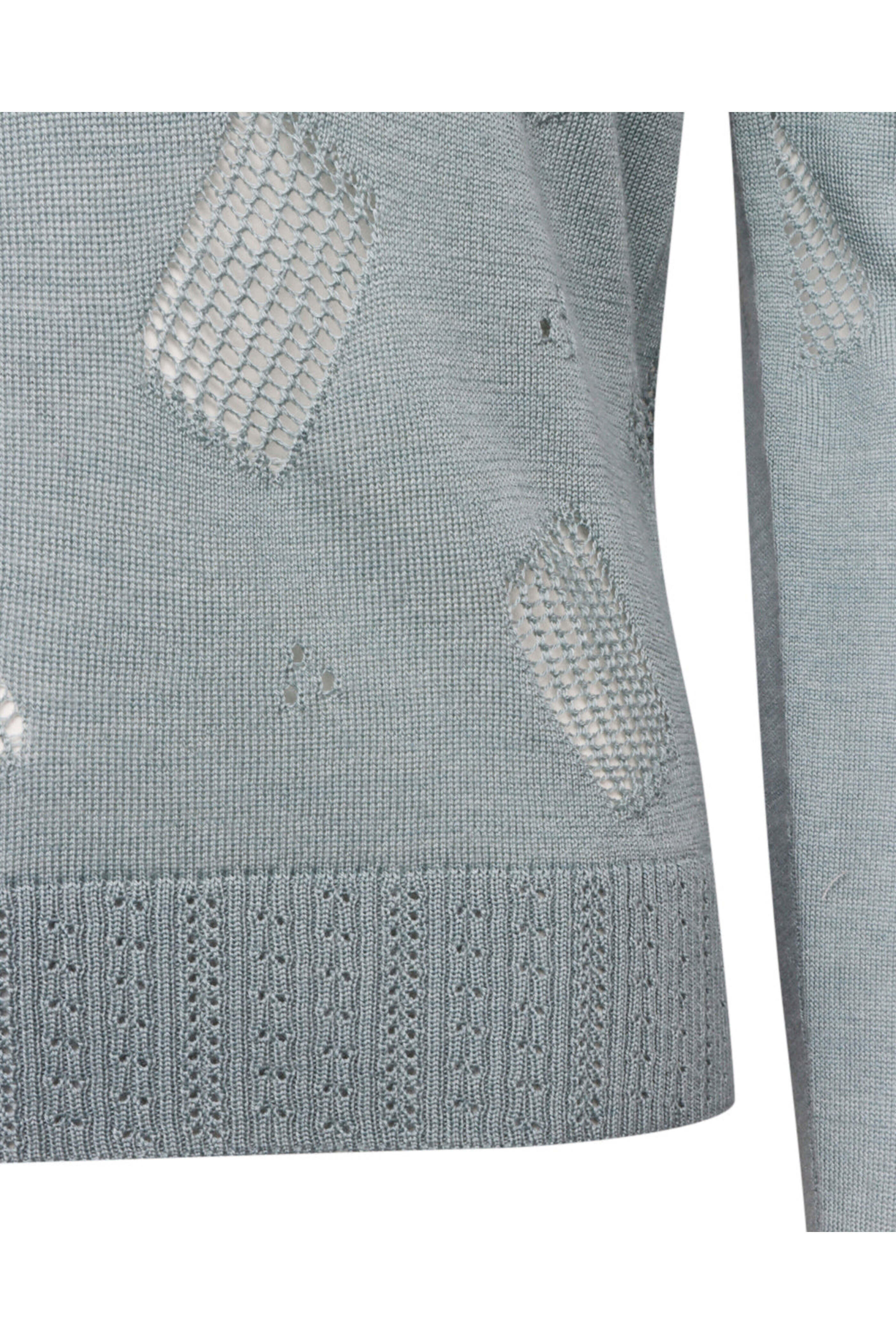 Marni - Gray Blue Crewneck Perforated Sweater