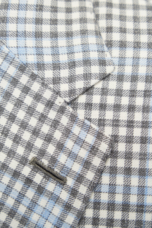 Brioni - White, Gray & Light Blue Check Sportcoat