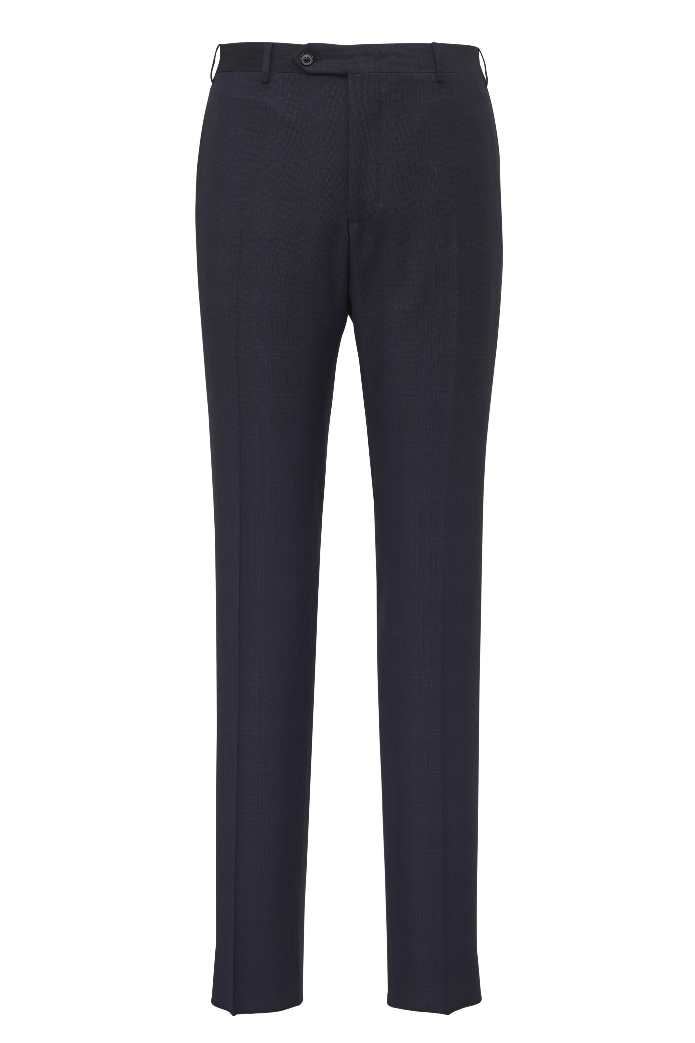 Canali - Navy Tonal Plaid Wool 150's Suit