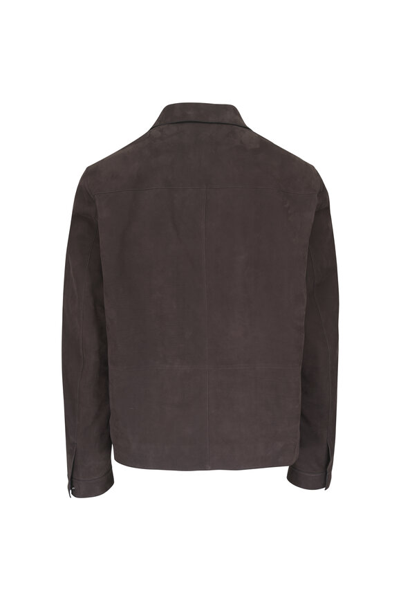 Tom Ford Dark Brown Nubuck Leather Overshirt - view 2