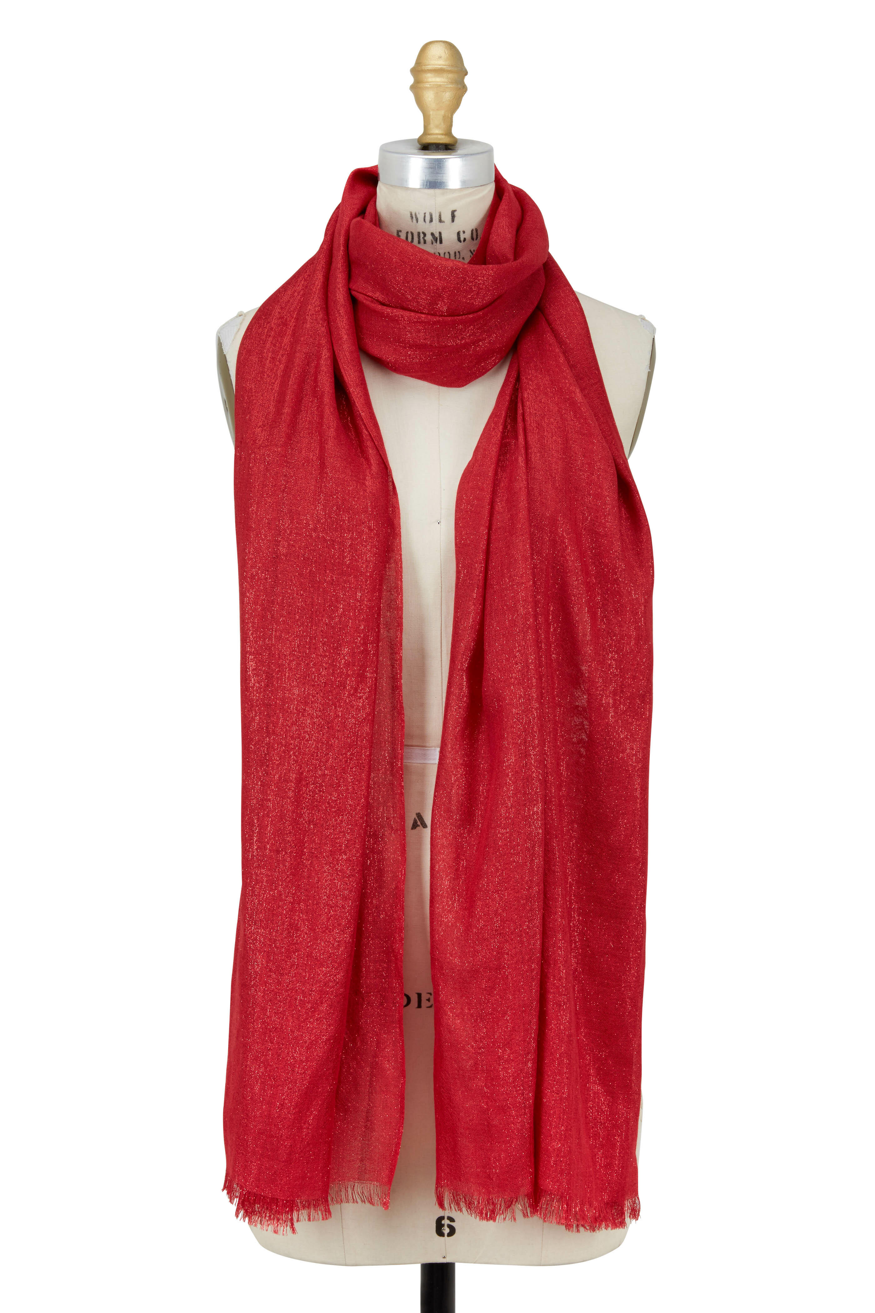 ヘアアクセサリー BRUNELLO CUCINELLI Cashmere blend scarf with lurex profiles Brunello Cucinelli - Ladybug Cashmere Blend Lurex Scarf