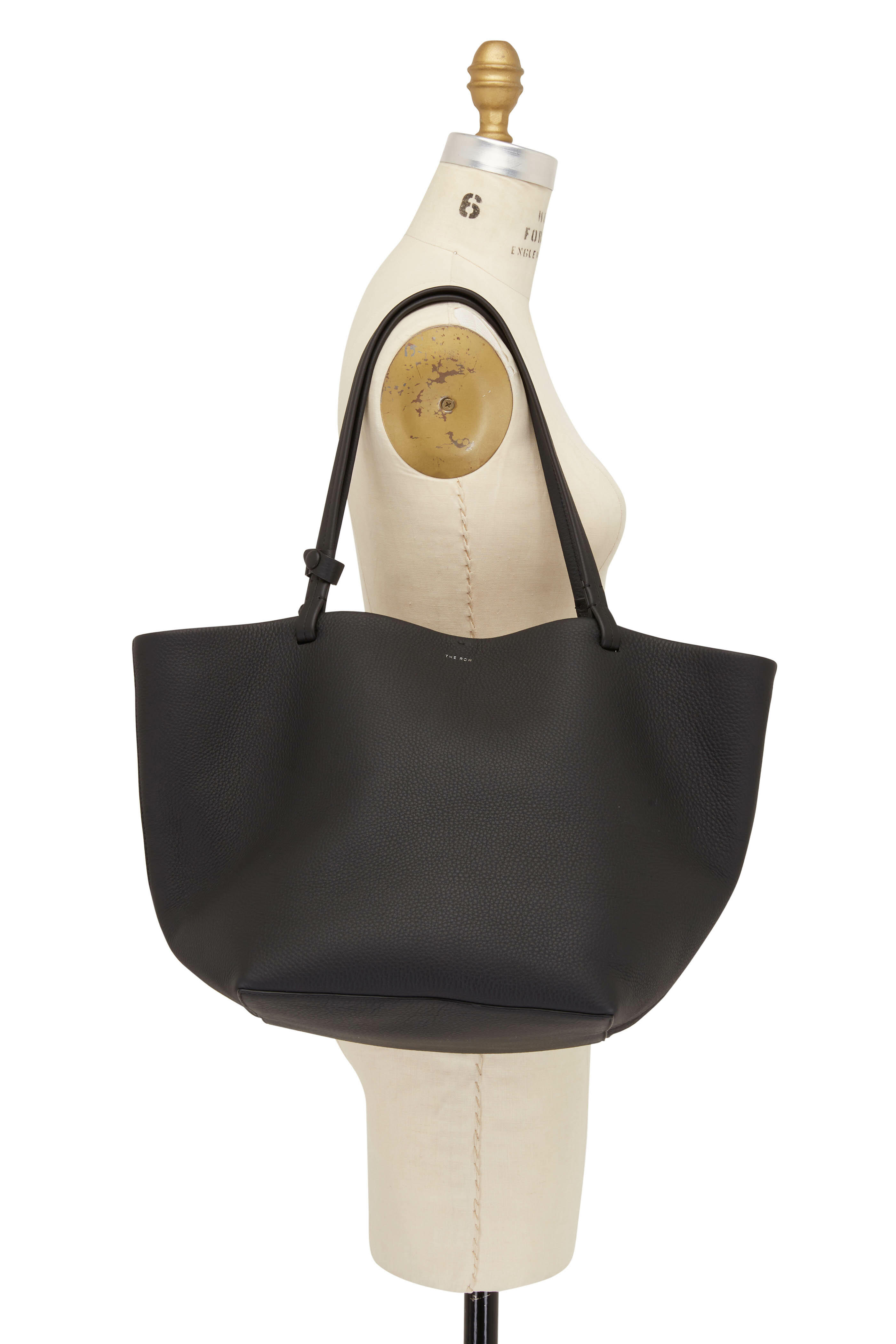 The Row - Park Tote Three Black Leather Tote | Mitchell Stores