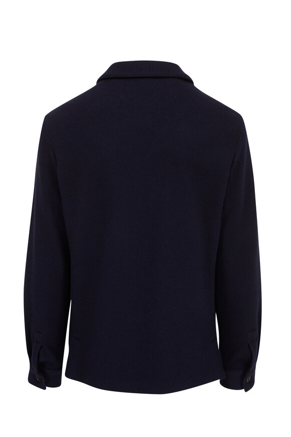 Zegna - Solid Navy Wool/Cashmere Chore Jacket