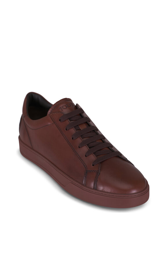 Santoni - Gloria 2 Brown Quilted Antiqued Leather Sneaker