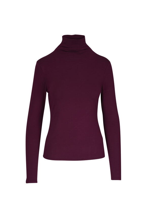 Lafayette 148 New York Aubergine Funnel Neck Sweater - view 1