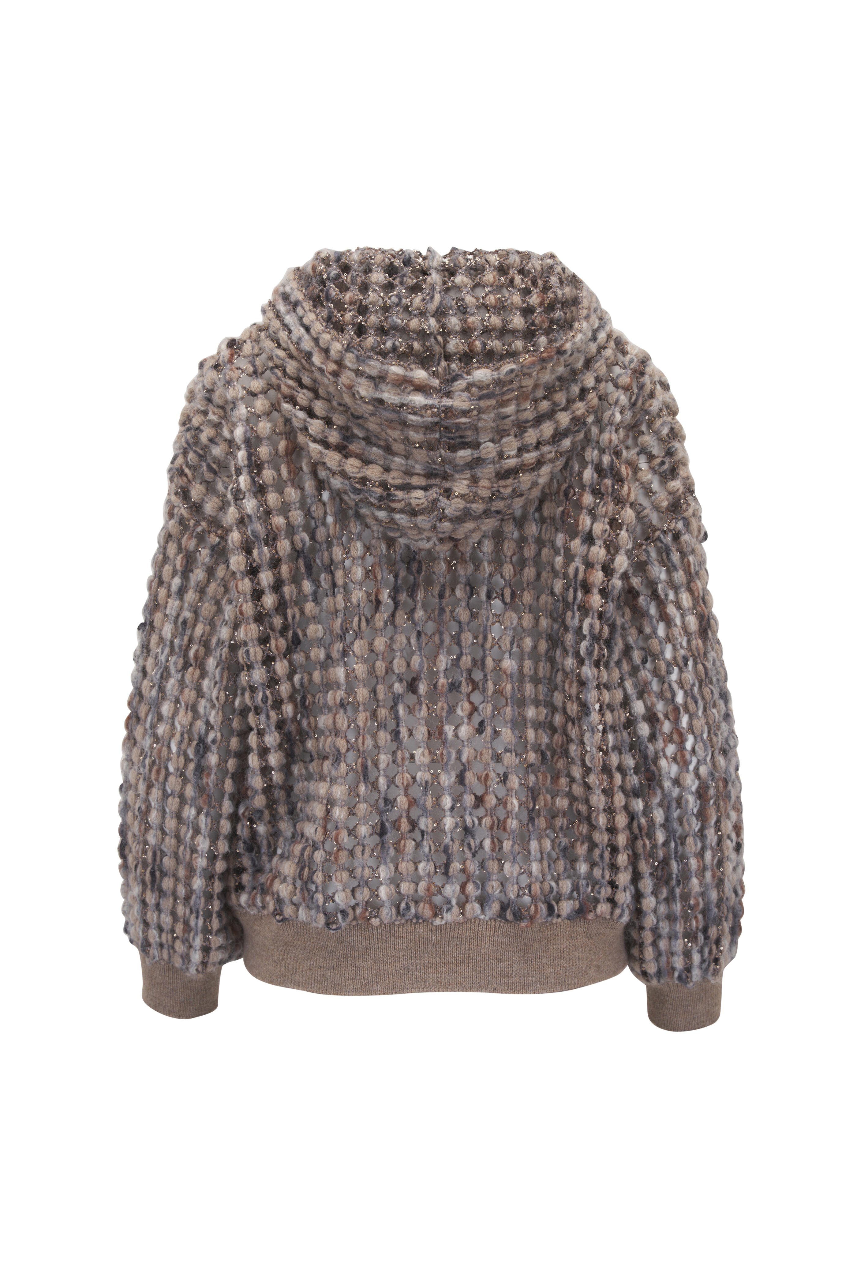 Brunello Cucinelli - Pearl Balloon Net Paillette Embroidered Hoodie