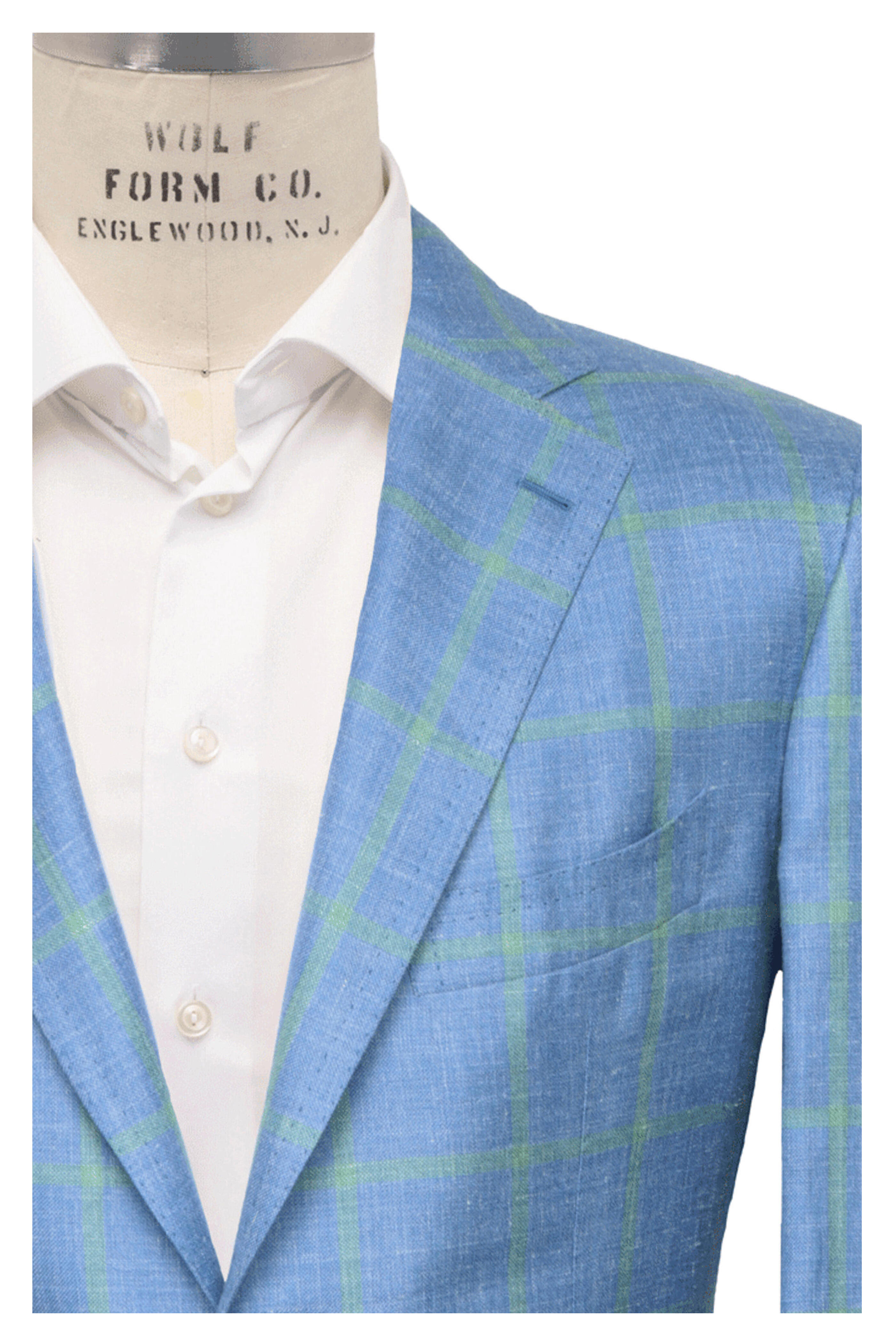 Cesare Attolini - Blue & Green Windowpane Sportcoat