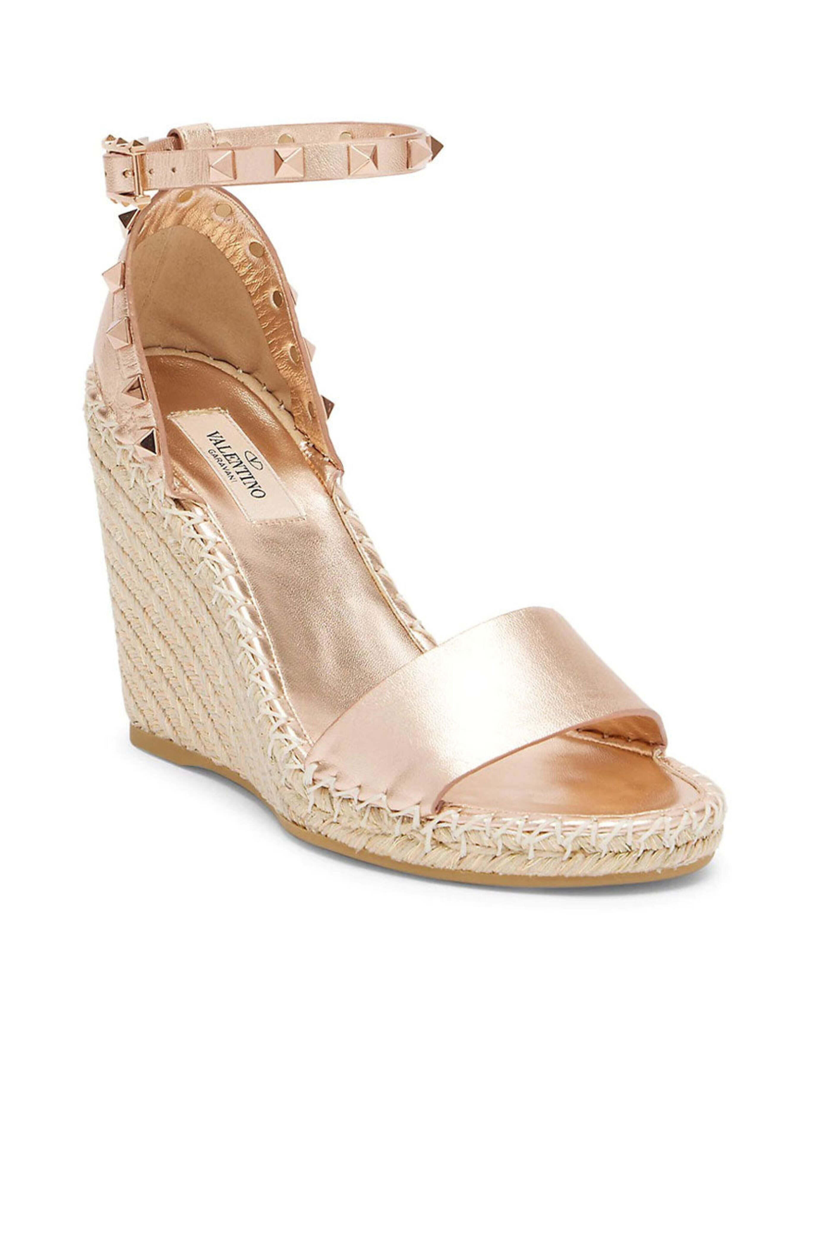 【Valentino】WEDGE ESPADRILLAS ROCKSTUD T. 10/80◆6W0S0IJ8QI Valentino Garavani - Rockstud Metallic Wedge Espadrille