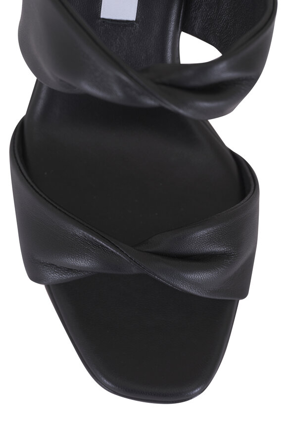 Aquazzura Twist Black Leather Sandal, 75mm - view 6