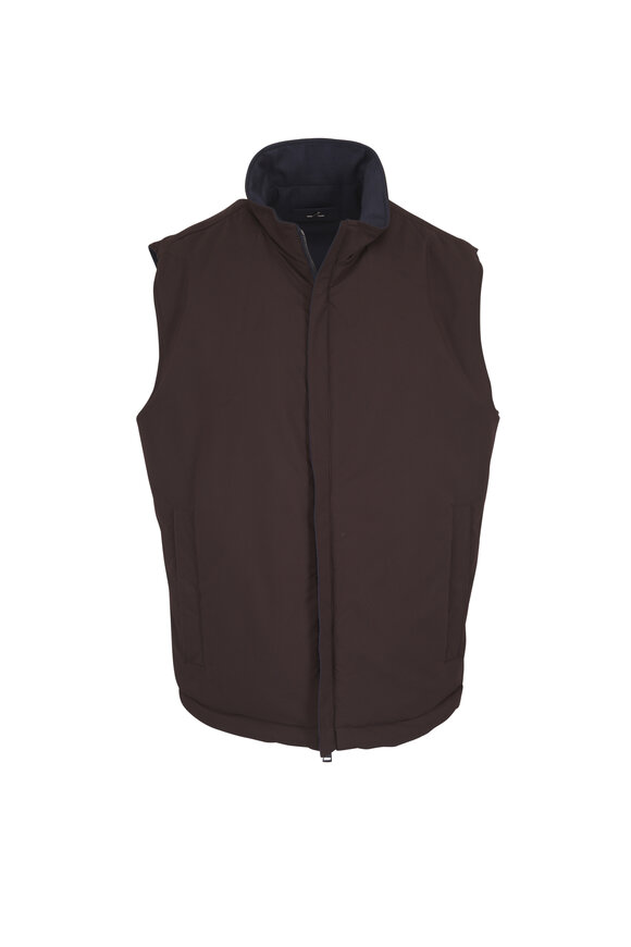 Paul & Shark Blue & Dark Brown Wool & Typhoon® Reversible Vest - view 5