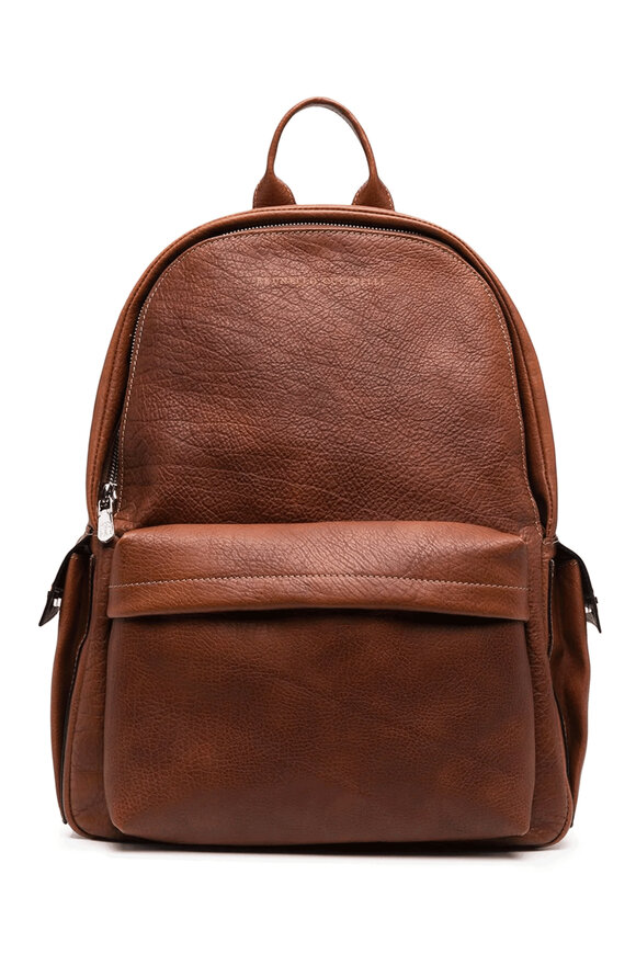 Brunello Cucinelli Copper Grained Calfskin Backpack