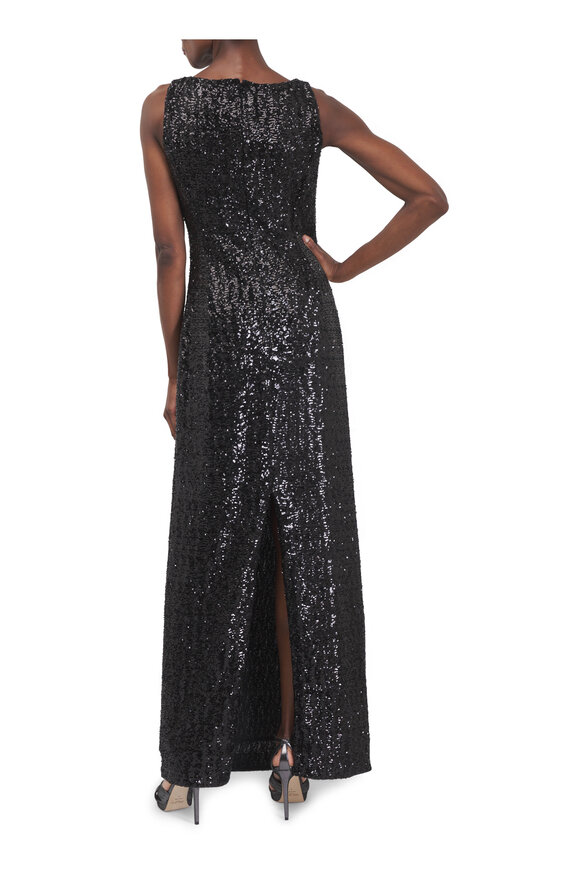 Michael Kors Collection Black Sequin Stretch Gown - view 3