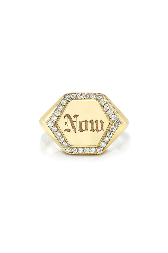 Dru Diamond "Now" Signet Ring