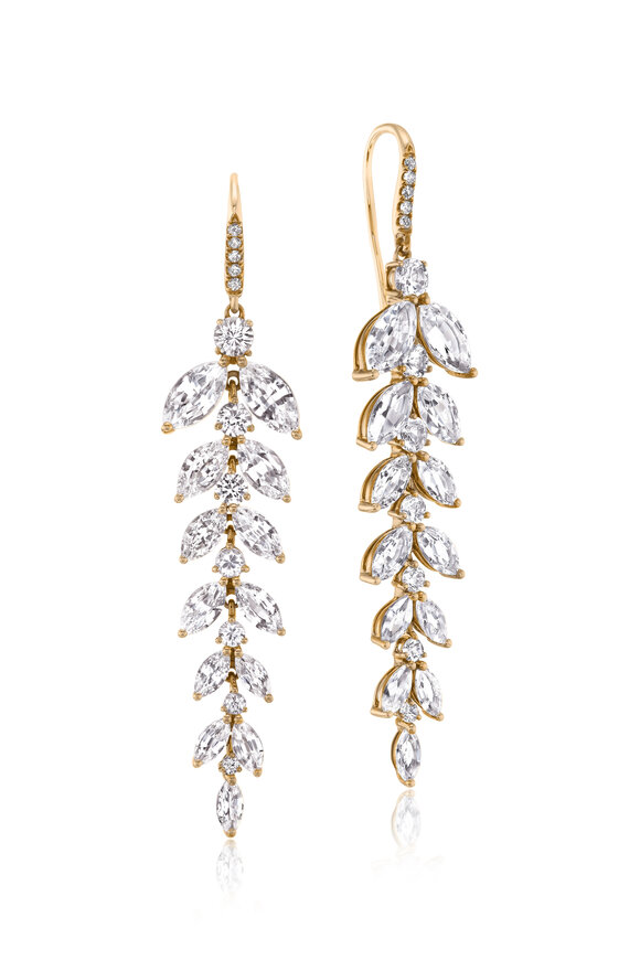 Nam Cho 18k Yellow Gold Georgian Rose Earrings