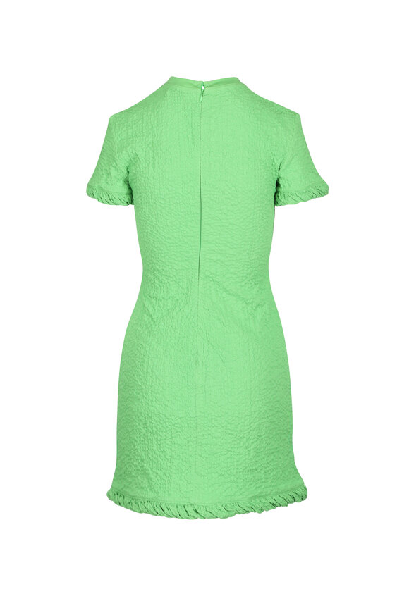 green emerald velvet dress Jadee Long Sleeve Mini Dress Green Burnout