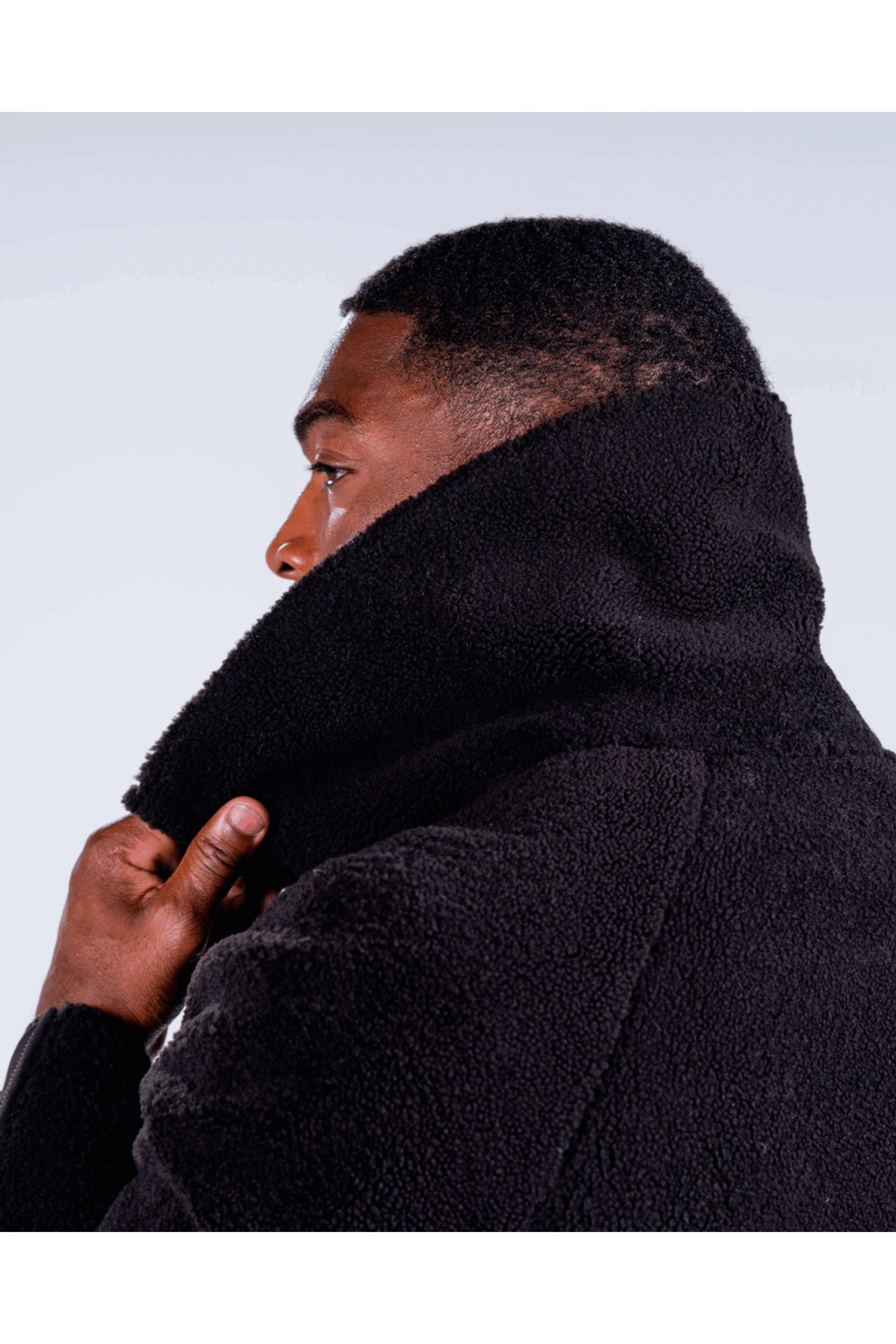 Robert Comstock - Ebony Reverse Spanish Lamb Coat