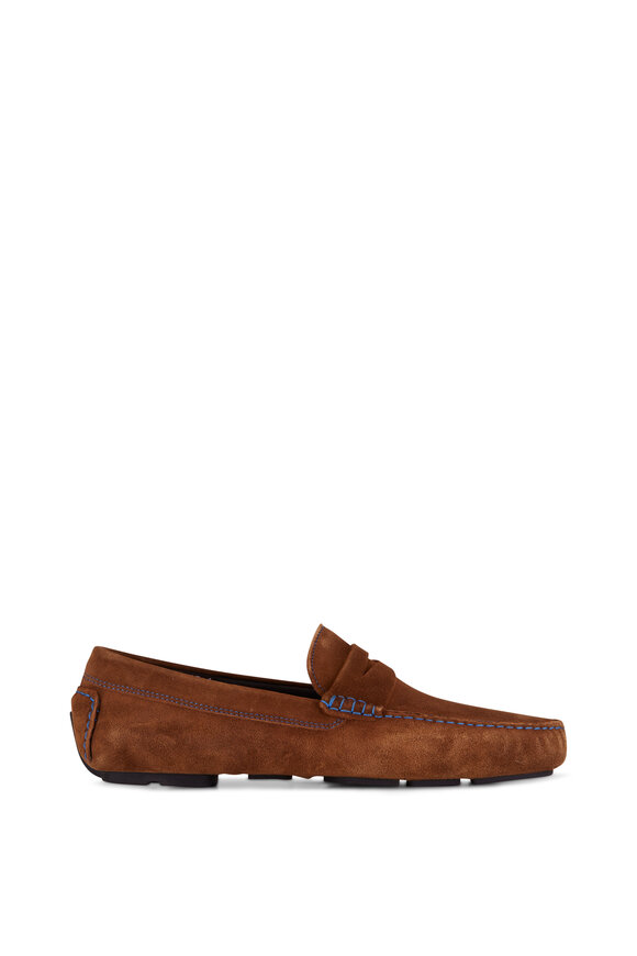 To Boot New York - Medium Brown Softy Suede Penny Loafer