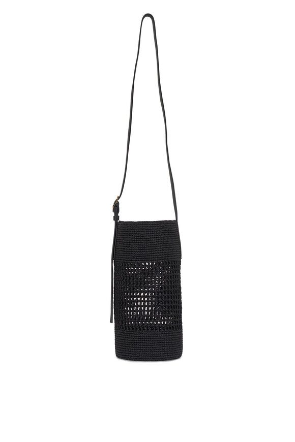 Khaite Small Billie Black Raffia Bucket Bag