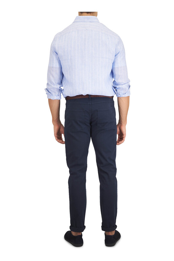 Brunello Cucinelli Navy Five Pocket Skinny Fit Jean - view 3