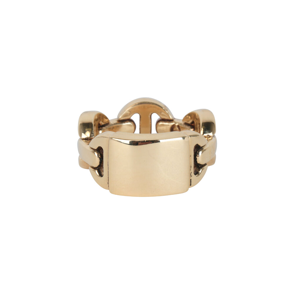 Hoorsenbuhs - 18K Yellow Gold Classic Monogram Tri Link Ring