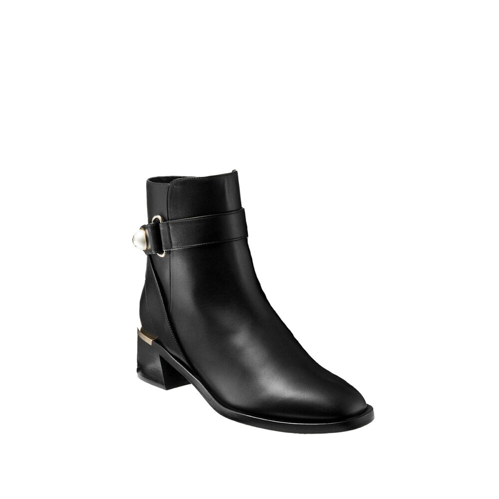 JIMMY CHOO☆ ノーア 45 ブラック レザー Jimmy Choo - Noor 45 Leather Ankle Boot in Black