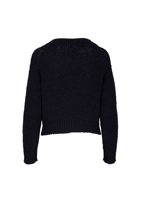 Vince - Navy Drop Shoulder V-Neck Sweater