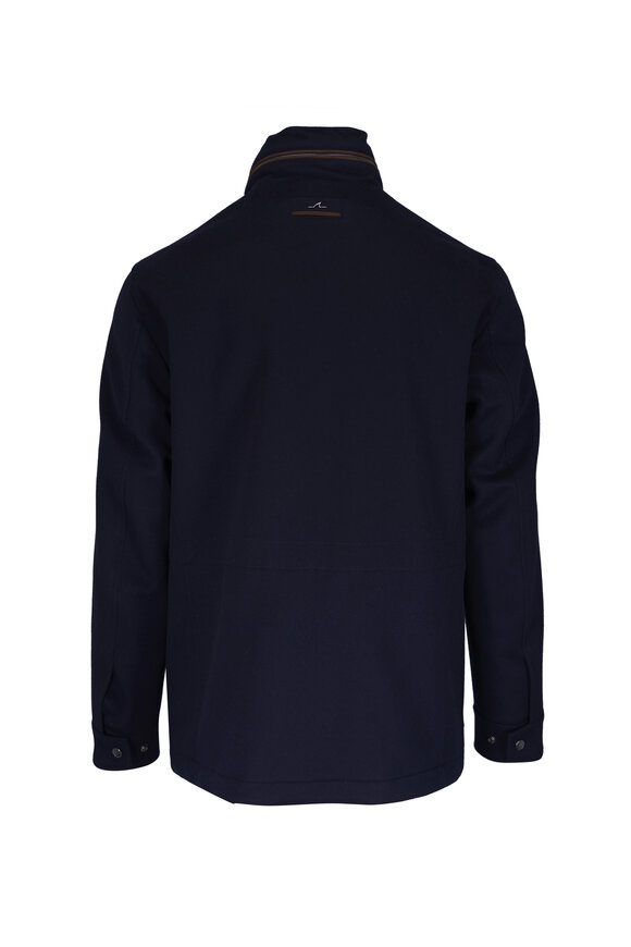 Paul & Shark Navy Cashmere Car Coat - view 4