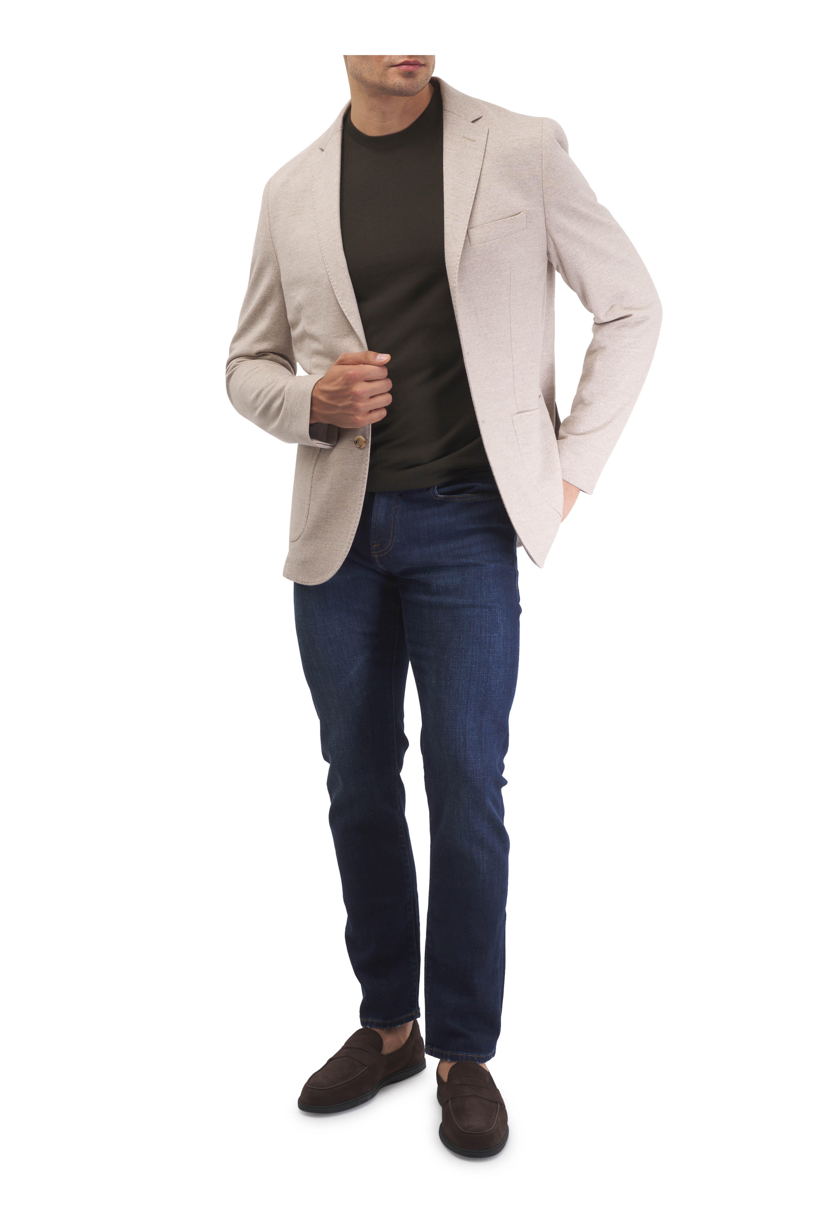 Maurizio Baldassari - Light Brown Wool Jersey Sportcoat