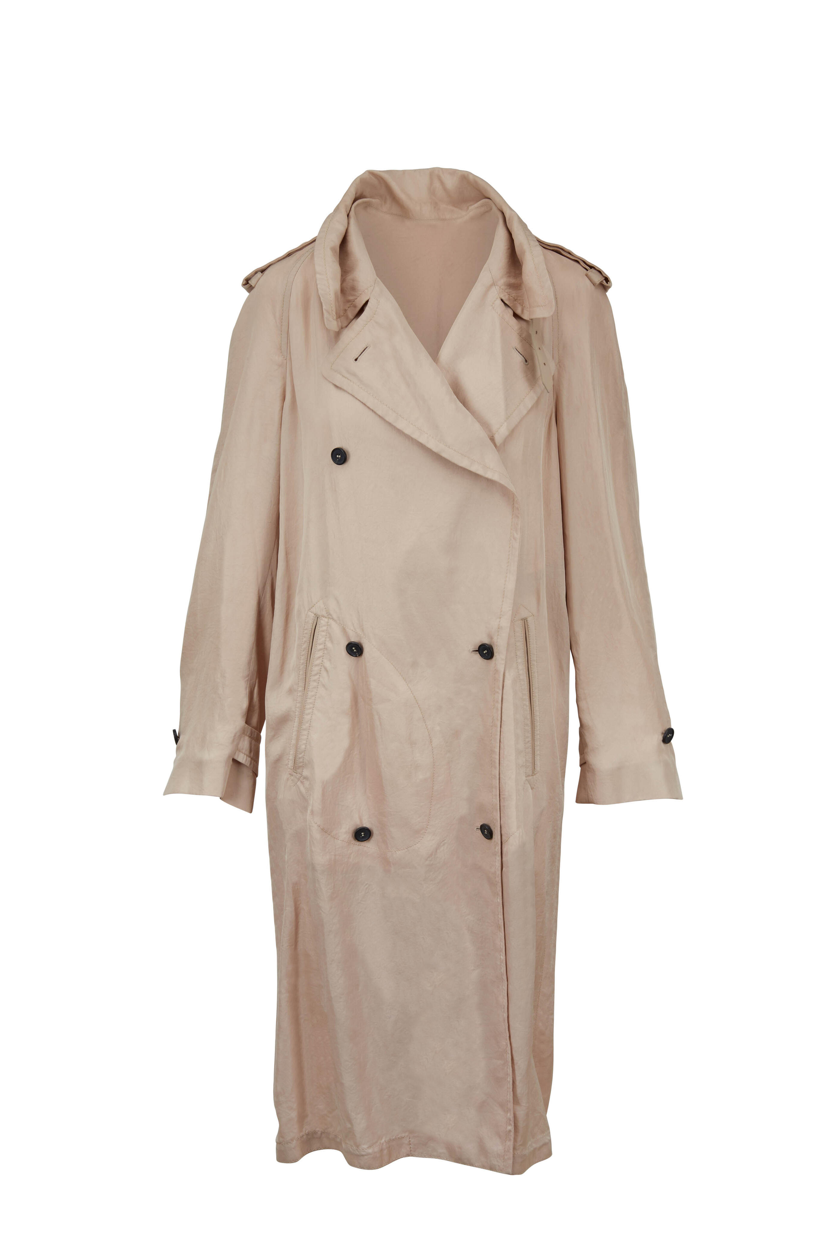 Tom Ford - Beige Double-Breasted Belted Trench Coat