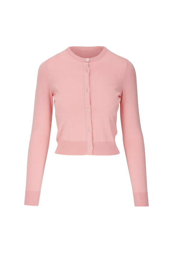 Carolina Herrera - Shell Pink Silk & Cotton Cardigan 