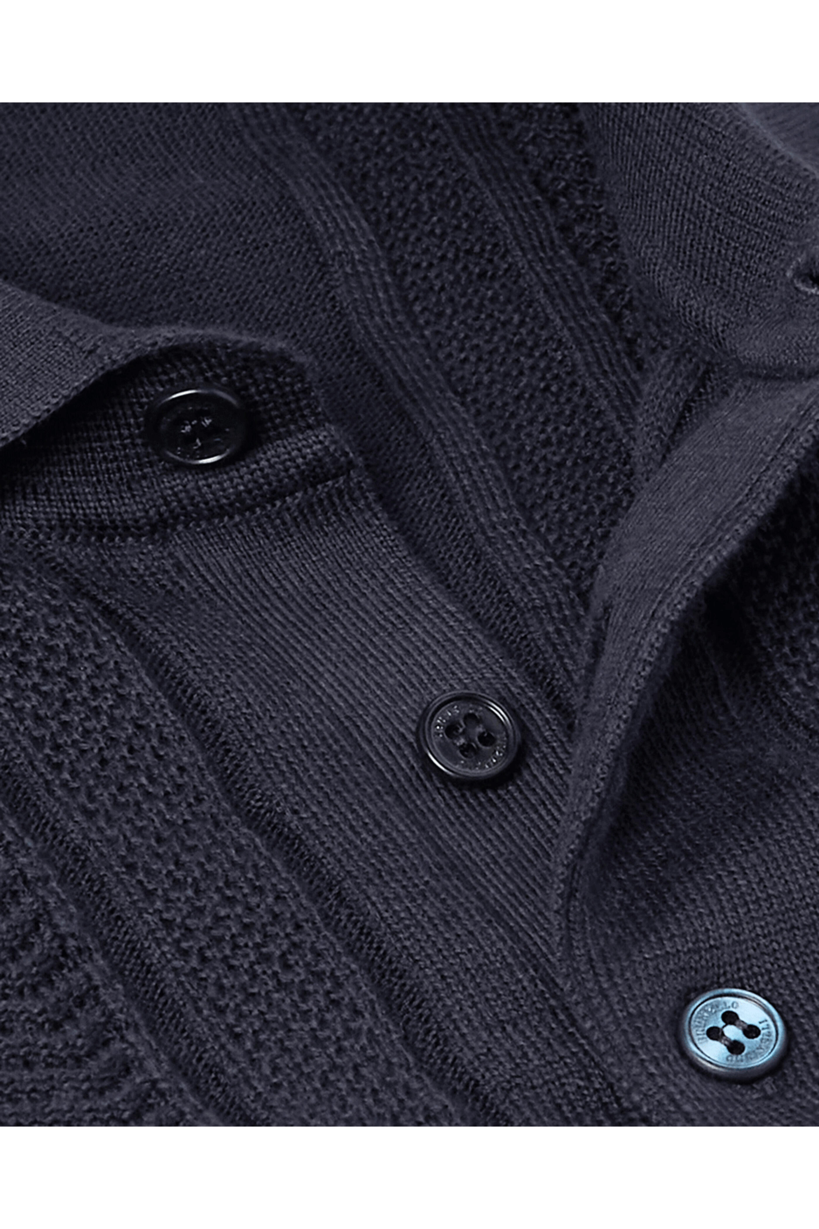 Brunello Cucinelli - Galaxy Blue Knit Polo